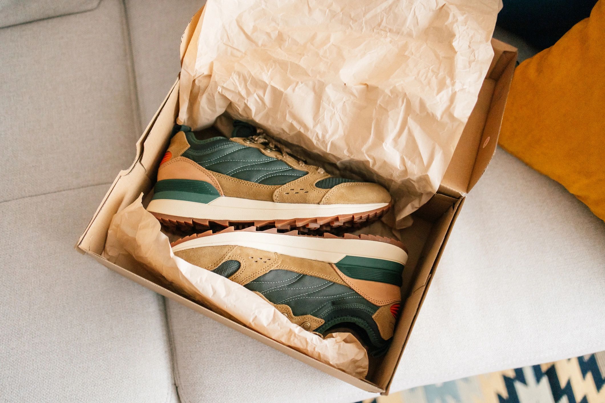 New sneakers in a box product shot